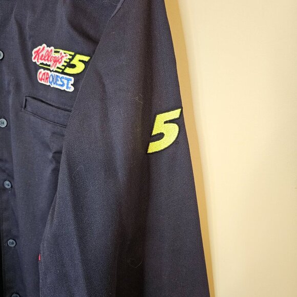 Men's Westex Hendrick Motorsports Button Up Uniform Shirt Navy Blue/Red Size M - Picture 4 of 11